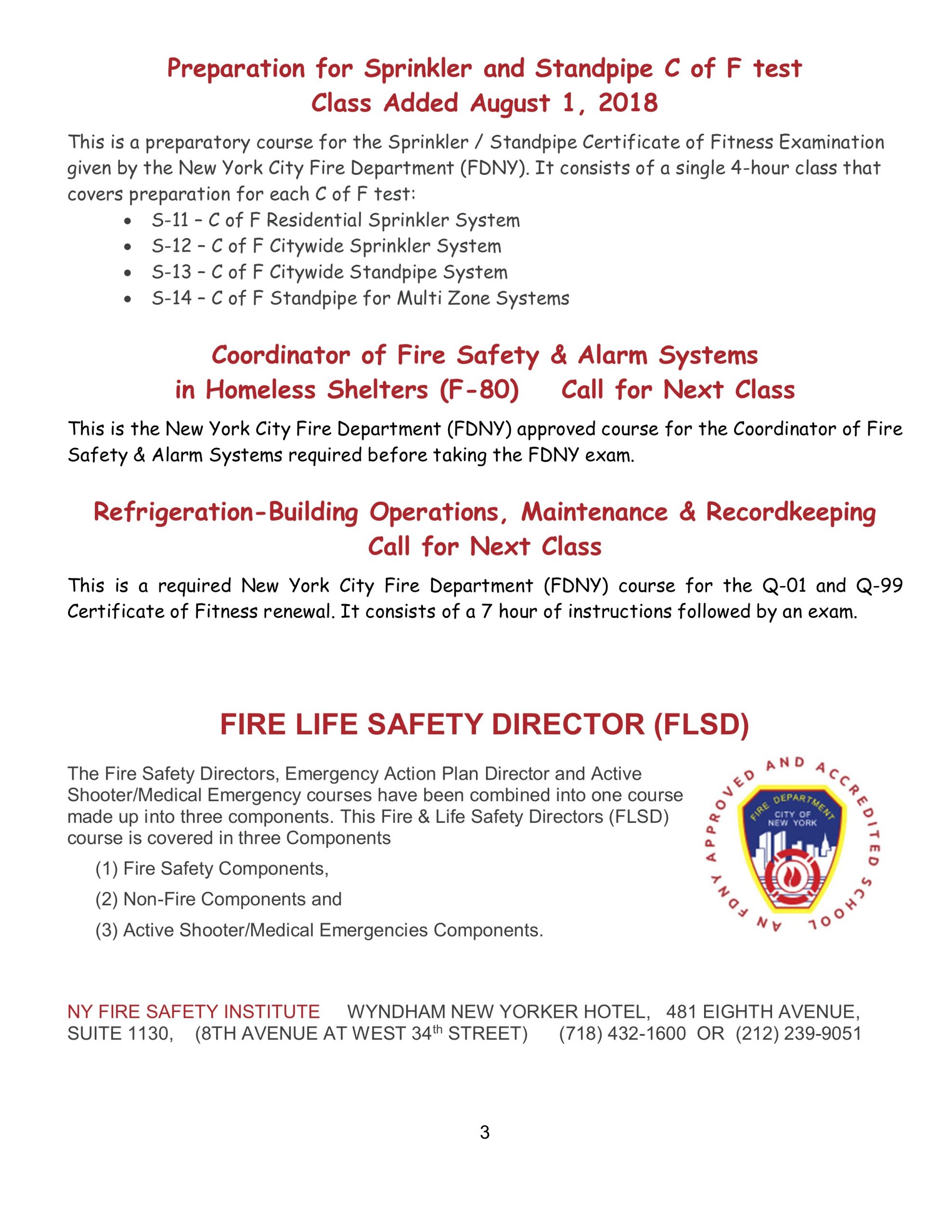 Fire Safety Message June 2018 – NY Fire Consultants Inc.