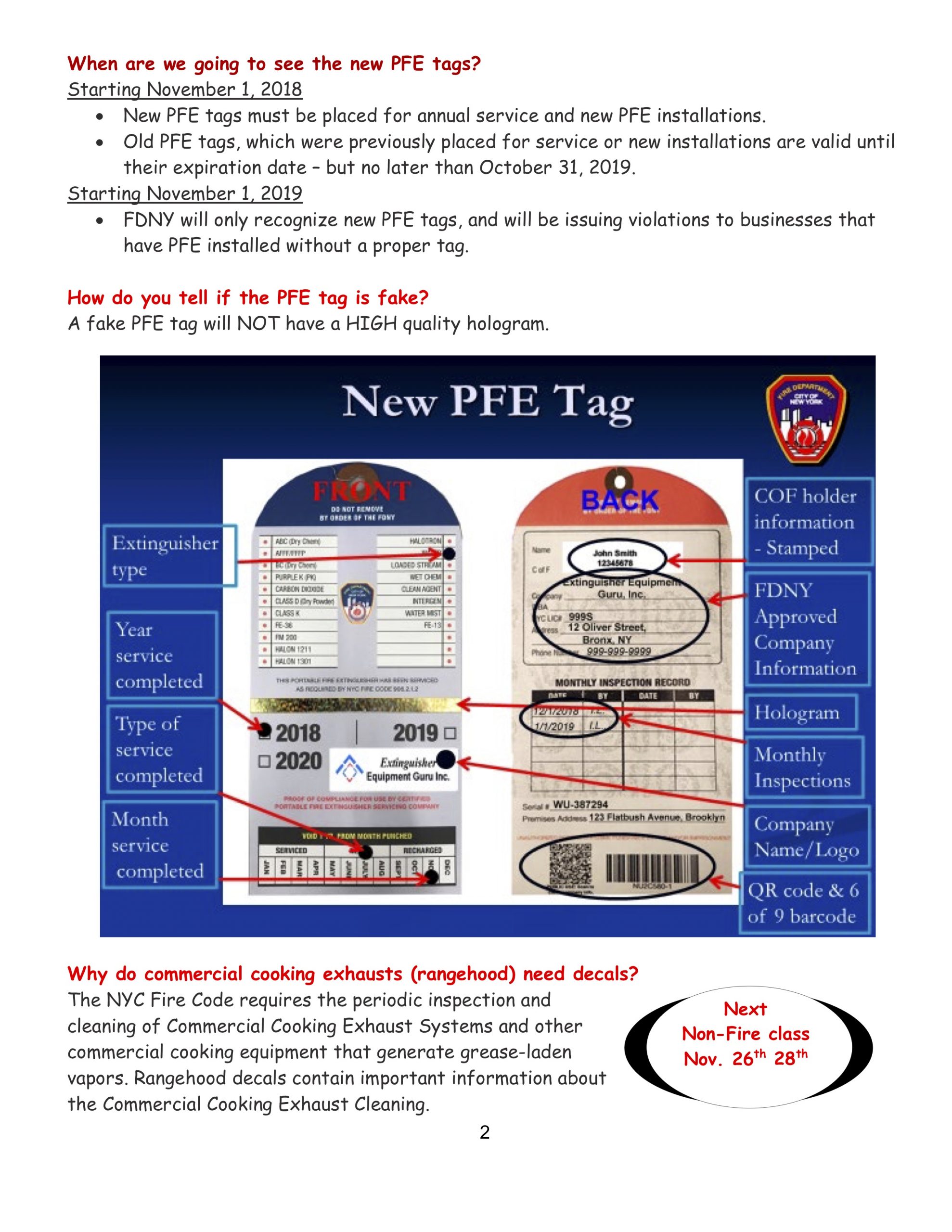 Fire Safety Message October 2018 – NY Fire Consultants Inc.