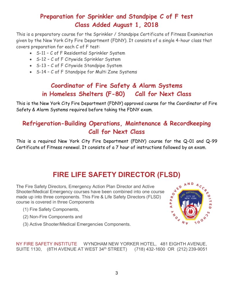 Fire Safety Message June 2018 - NY Fire Consultants Inc.